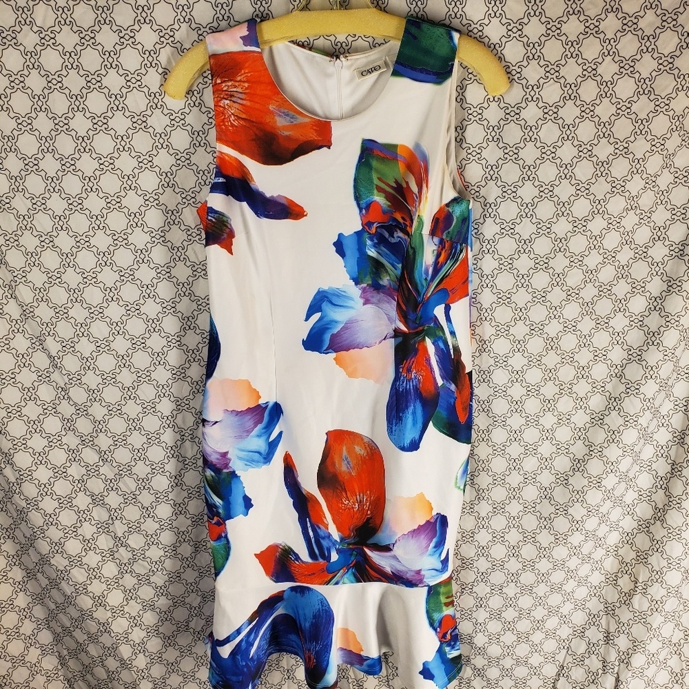 👑White Tropical Floral Dress